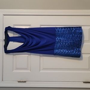 Arden B mini cowlneck cobalt blue dress.